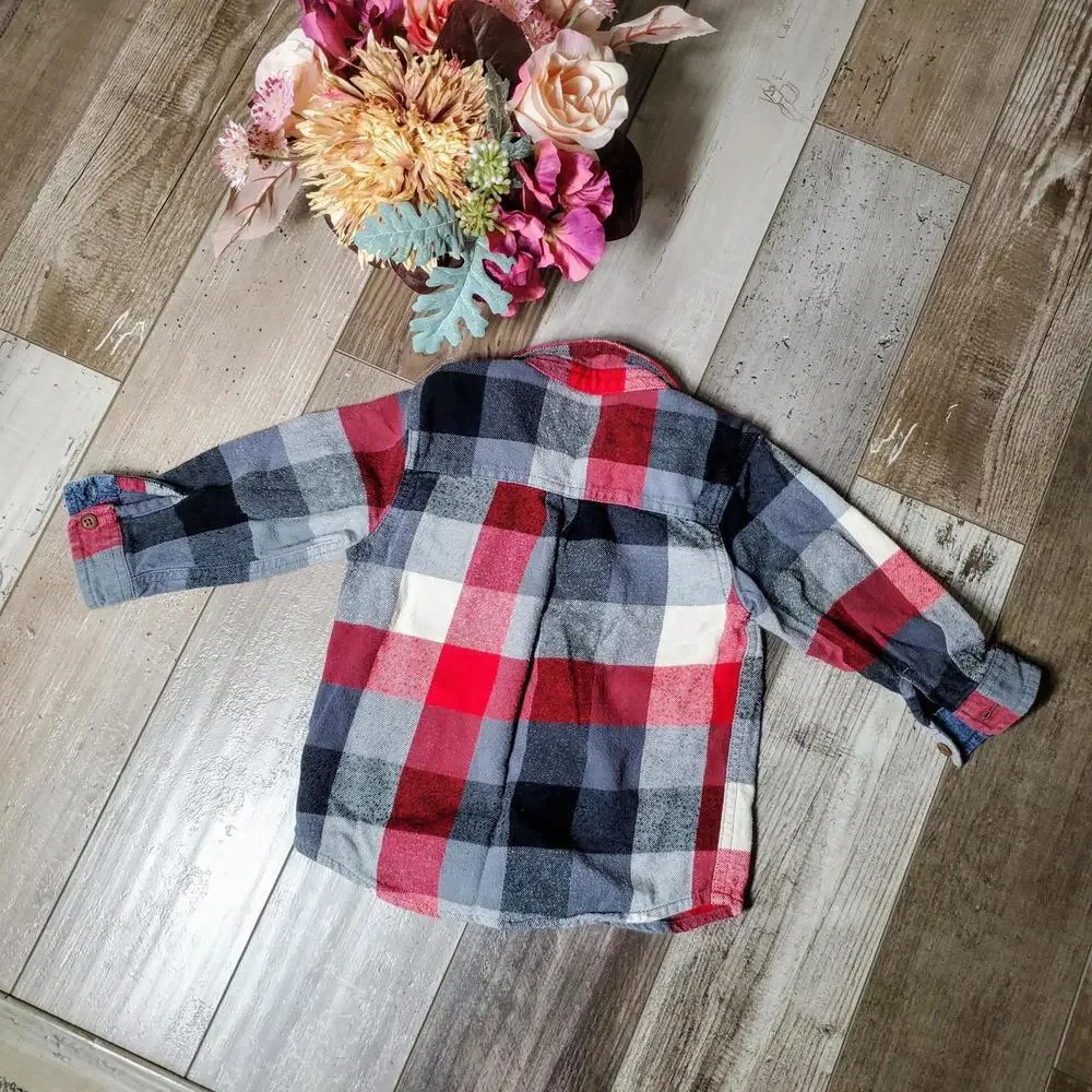 OshKosh B'gosh Baby Toddler Buttondown Flannel Size 24m - Picture 9 of 11